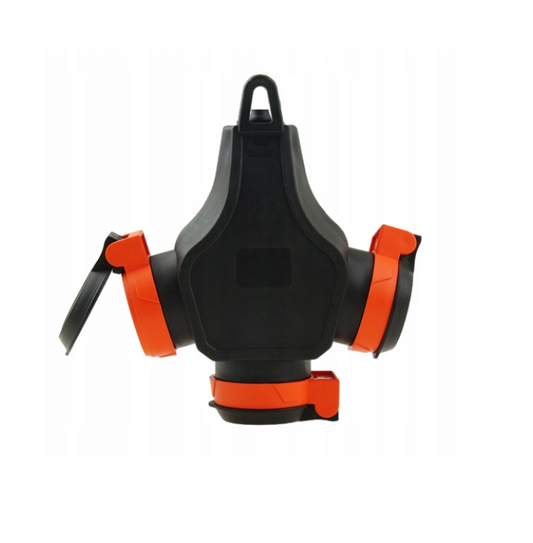 Rubber T-type Schuko separator for cube with 3 sockets 3WHS-F