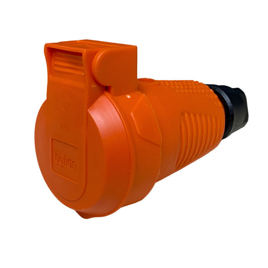Tomada hermética de borracha laranja IP54 com aba 2P+Z 16A 250V SCHUKO RDP-O-F Bylion