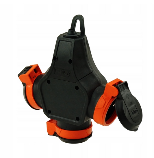 Rubber T-type Schuko separator for cube with 3 sockets 3WHS-F