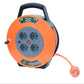 Bobina de cabo de extensão enrolável compacta / tambor de cabo, 10m 4 tomadas IP20, segurança térmica / infantil, 3x1mm2, tipo SCHUKO, PKE-10310-F