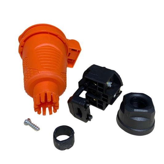 Tomada hermética de borracha laranja IP54 com aba 16A 250V Tipo francês (pino) RDP-O-E Bylion