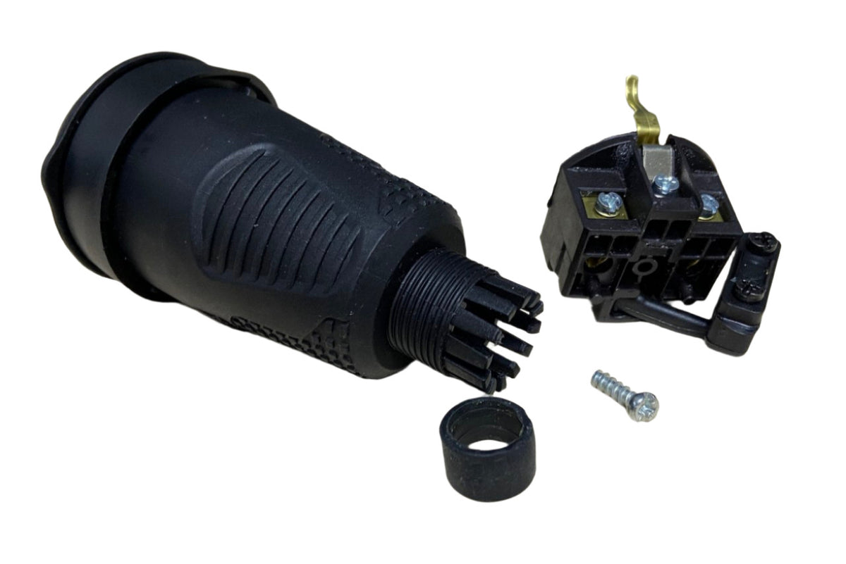 Tomada hermética de borracha preta IP54 com aba 2P+Z 16A 250V SCHUKO RDP-F Bylion