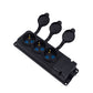 Tomada tripla de "borracha" preta com tampa hermética IP44 250V, 16A, SCHUKO 2P+Z, 3KMP-F, Bylion
