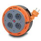 Cabo de extensão de rolo de cassete compacto, cabo de 5m com 4 tomadas IP20 + fusível térmico + fusível para crianças, 3x1mm2, ligação à terra tipo SCHUKO, PHE-05310-F