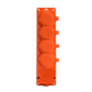 4x tomada de borracha "borracha" laranja com tampa hermética IP44, 250V, 16A, SCHUKO 2P+Z, 4KMP-F-O, Bylion