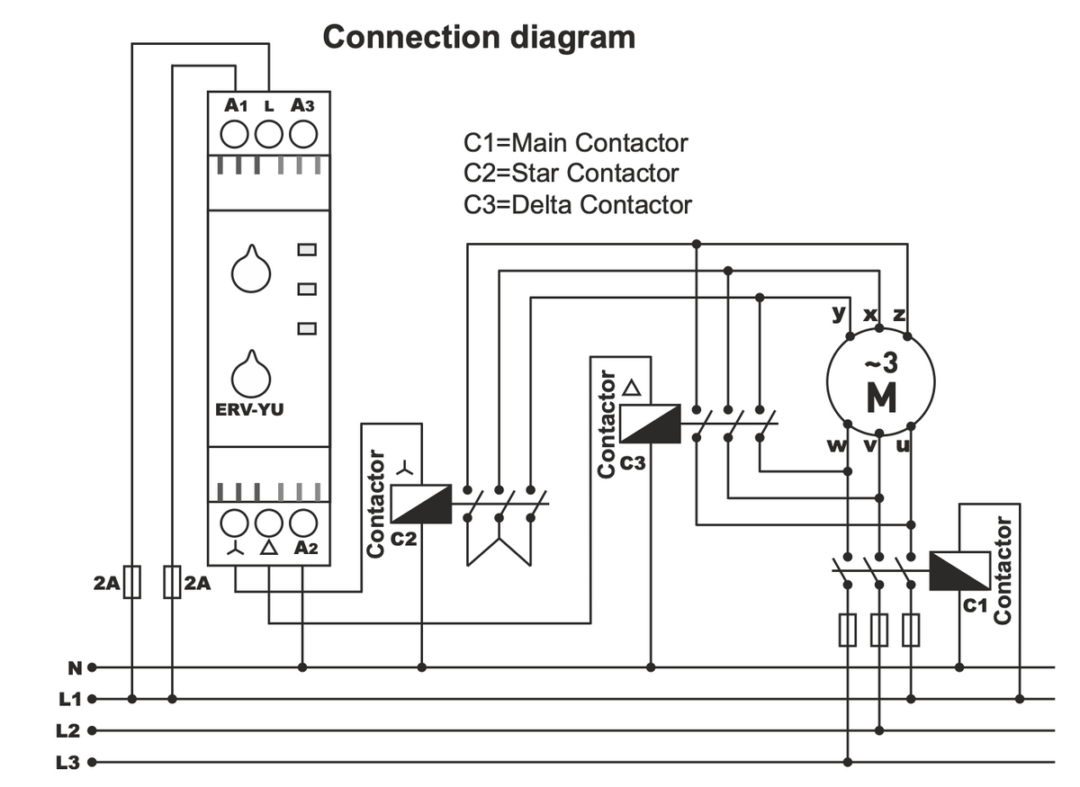 Star-delta automatic switch / Star-delta timed relay
