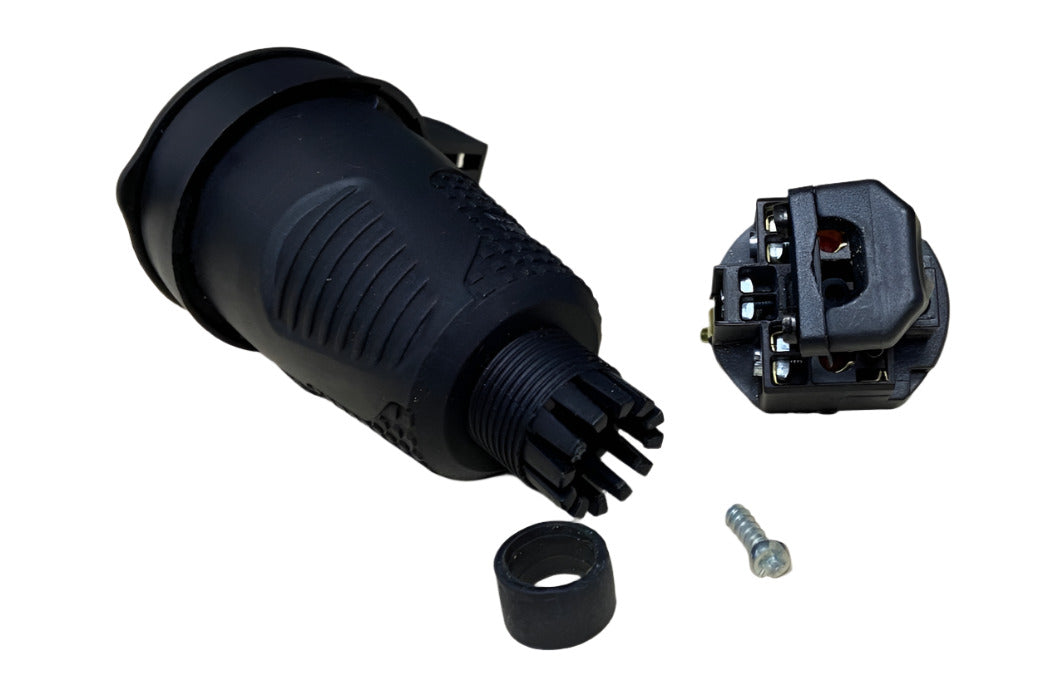 Tomada hermética de borracha preta IP54 com aba 2P+Z 16A 250V SCHUKO RDP-F Bylion