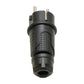 Black rubber plug IP54, 250v 16a per cable, Uni-Schuko (double earth connection), 2P+E, REF, Bylion