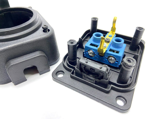Surface socket "rubber" black 250V, 16A, IP44, SCHUKO 2P+Z, 1KMP-F, Bylion