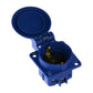 Tomada hermética 2P+Z, 230/220v, com ligação à terra, IP44, com aba, azul, 250V Schuko