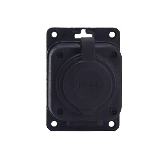 Surface socket "rubber" black 250V, 16A, IP44, SCHUKO 2P+Z, 1KMP-F, Bylion