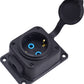 Tomada de superfície "borracha" preta 250V, 16A, IP44, SCHUKO 2P+Z, 1KMP-F, Bylion