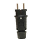 Black rubber plug IP54, 250v 16a per cable, Uni-Schuko (double earth connection), 2P+E, REF, Bylion